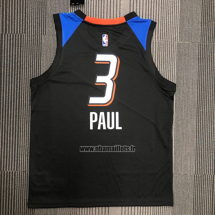 Maillot Oklahoma City Thunder Chris Paul NO 3 Ville 2020-21 Noir